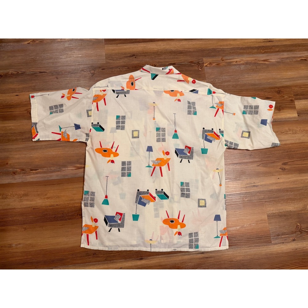 Vtg 80s Unionbay Oversized Button Up Shirt MED (Fits XL) Memphis Style - Picture 2 of 5